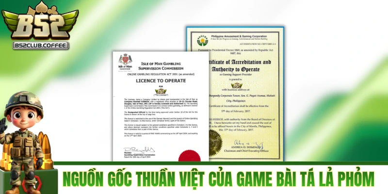B52CLUB sở hữu nhiều giấy phép giá trị trong ngành